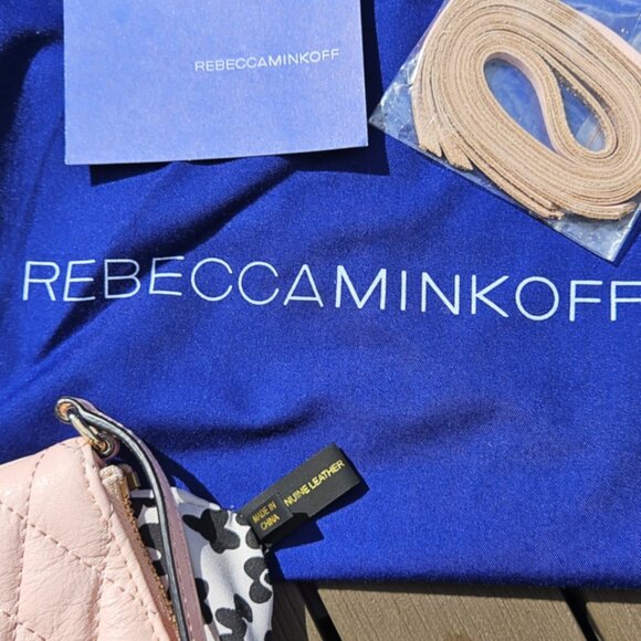 REBECCA MINKOFF - 100% leather quilted crossbody Love Kerry bag (quartz pink)) - Picture 11 of 11